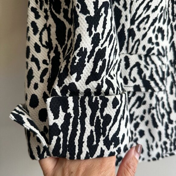 Talbots Zebra Print Blazer Jacket Womens Size 12 Preppy Academia Office Career - Picture 4 of 12